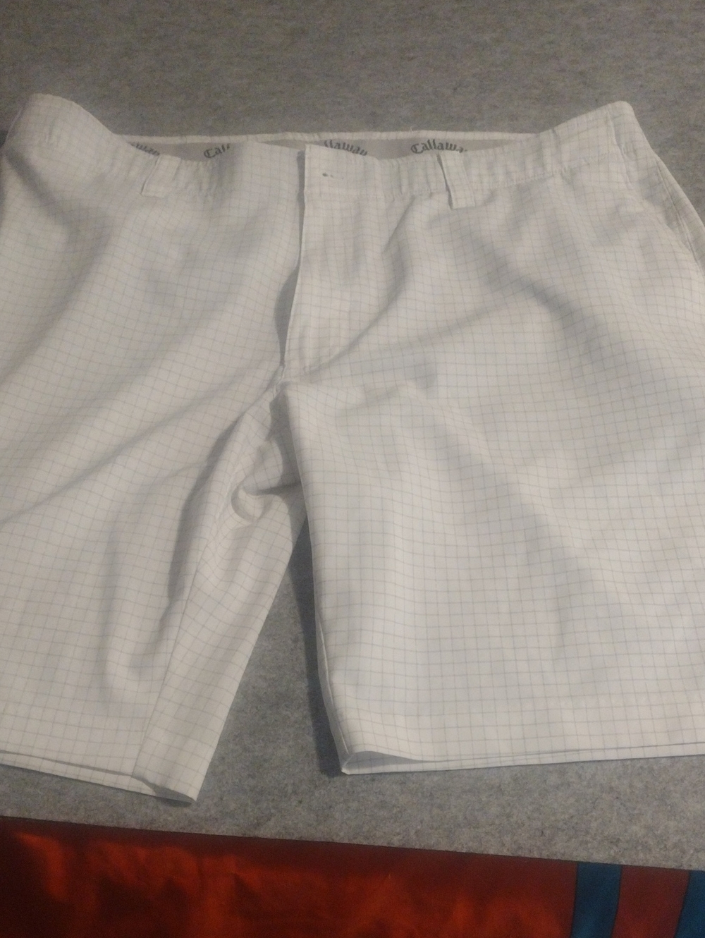 Callaway White Micro-Grid Performance Golf Shorts